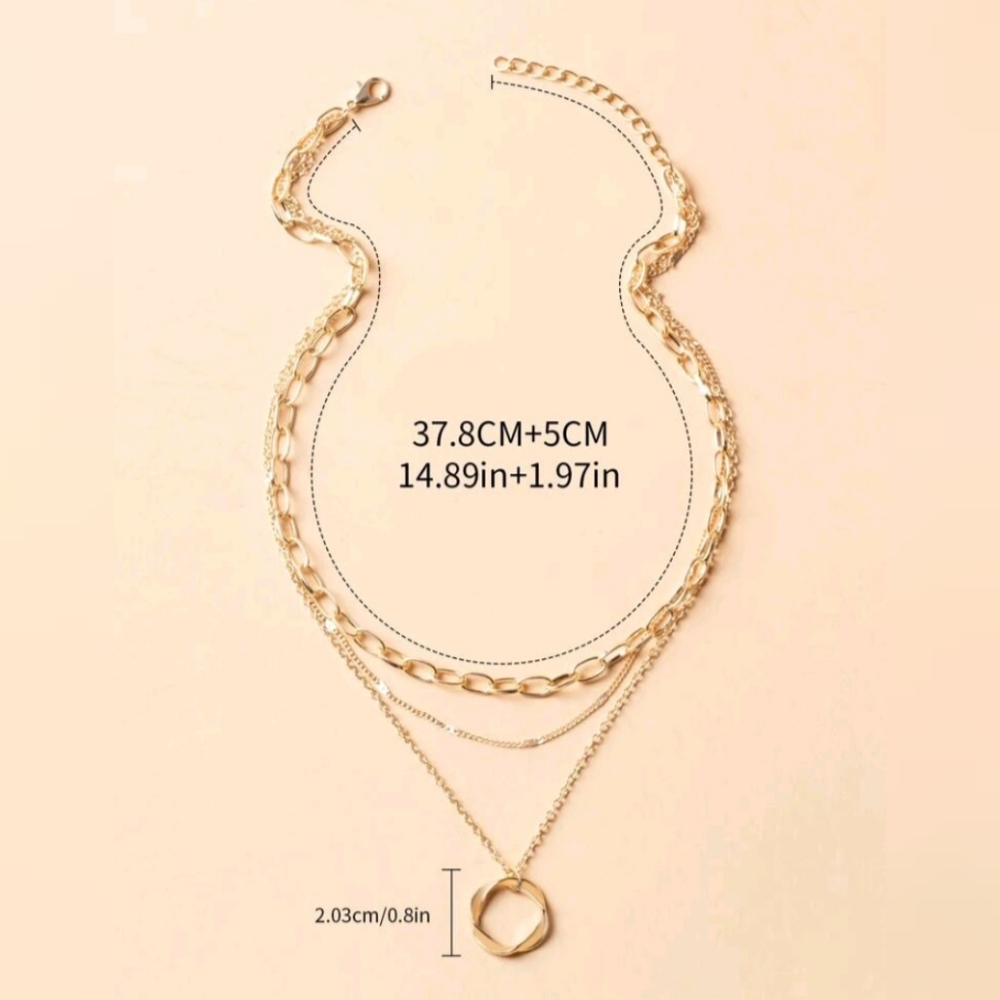 Round Layered Necklace - Picture 5 of 5